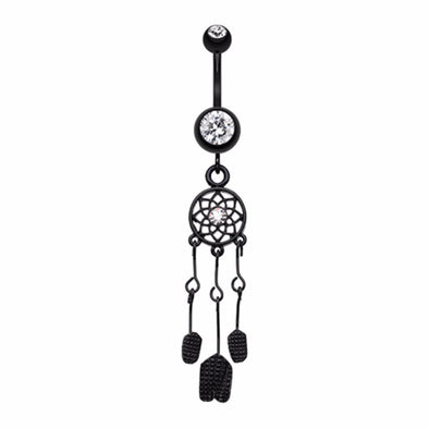 Blackline Dreamcatcher Belly Button Ring-WildKlass Jewelry