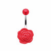 Simple Rose Bloom Belly Button Ring-WildKlass Jewelry
