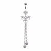 Butterfly Fall Crystalline Belly Button Ring-WildKlass Jewelry