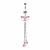 Butterfly Fall Crystalline Belly Button Ring-WildKlass Jewelry