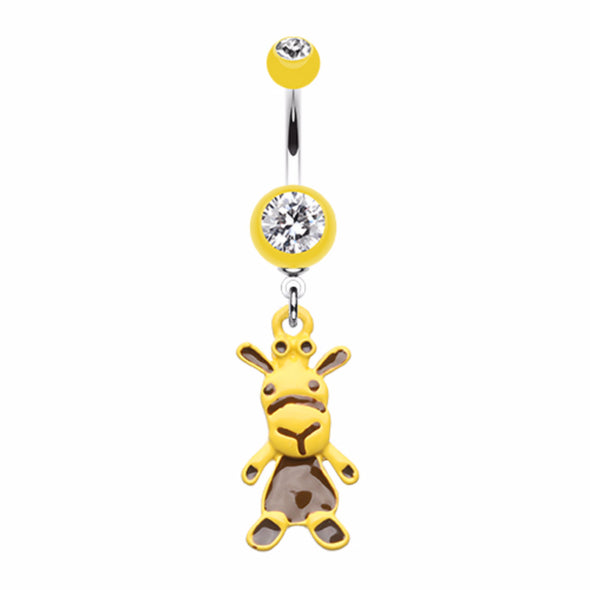 Yellow Cow Belly Button Ring-WildKlass Jewelry