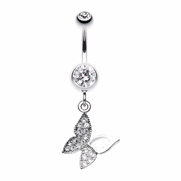Butterfly Allure Multi-Gem Belly Button Ring-WildKlass Jewelry