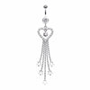 Heart Crystalline Star Falls Belly Button Ring-WildKlass Jewelry