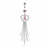 Heart Crystalline Star Falls Belly Button Ring-WildKlass Jewelry