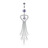 Heart Crystalline Star Falls Belly Button Ring-WildKlass Jewelry