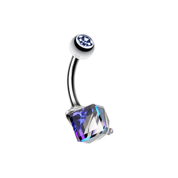 Prism Cube Belly Button Ring-WildKlass Jewelry