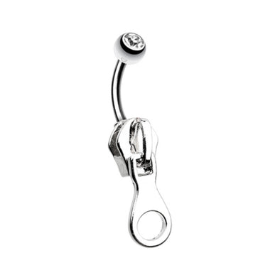 Simple Zipper Belly Button Ring-WildKlass Jewelry