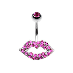 Glamour Sexy Lips Belly Button Ring-WildKlass Jewelry