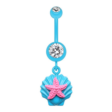 Ariel's Starfish Shell Belly Button Ring-WildKlass Jewelry