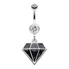 Urban Diamond Steel Belly Button Ring-WildKlass Jewelry