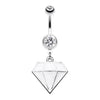 Urban Diamond Steel Belly Button Ring-WildKlass Jewelry