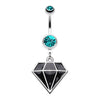 Urban Diamond Steel Belly Button Ring-WildKlass Jewelry