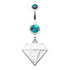 Urban Diamond Steel Belly Button Ring-WildKlass Jewelry