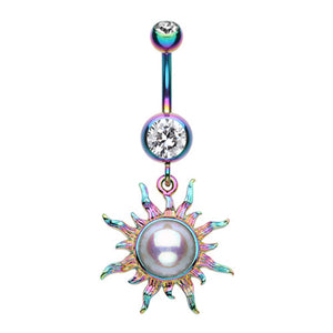 Radiant Blazing Sun Belly Button Ring-WildKlass Jewelry