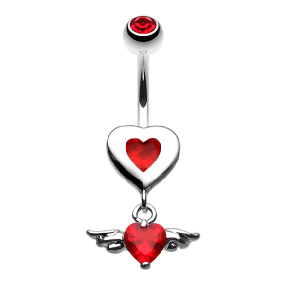 Charming Angel Heart Belly Button Ring-WildKlass Jewelry