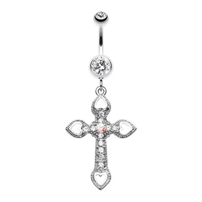 Cross Hearts Belly Button Ring-WildKlass Jewelry