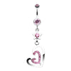 Star Double Loop Heart Belly Button Ring-WildKlass Jewelry