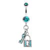 Glistening Lock and Key Belly Button Ring-WildKlass Jewelry