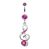 G-Clef Bling Belly Button Ring-WildKlass Jewelry