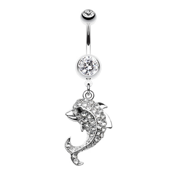 Baby Dolphin Belly Button Ring-WildKlass Jewelry