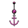 Blackline Anchor Gem Sparkle Belly Button Ring-WildKlass Jewelry