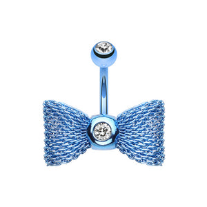 Colorline Mesh Bow-Tie Belly Button Ring-WildKlass Jewelry