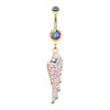 Golden Divine Angelic Wing Belly Button Ring-WildKlass Jewelry