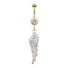 Golden Divine Angelic Wing Belly Button Ring-WildKlass Jewelry
