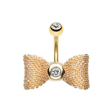 Adorable Mesh Bow-Tie Belly Button Ring-WildKlass Jewelry