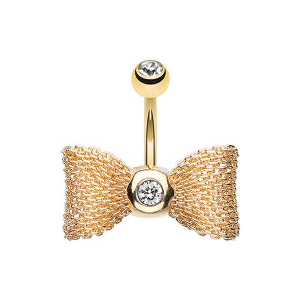 Adorable Mesh Bow-Tie Belly Button Ring-WildKlass Jewelry