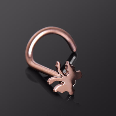 Rose Gold Plated Nose Screw with Butterfly-WildKlass Jewelry