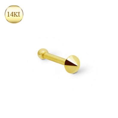 14Kt Yellow Gold Stud Nose Ring with a Spike-WildKlass Jewelry