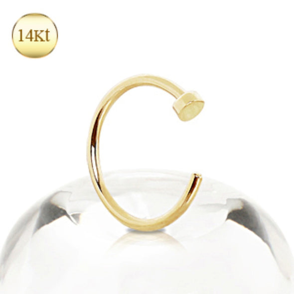 14Kt Yellow Gold Nose Hoop Ring-WildKlass Jewelry