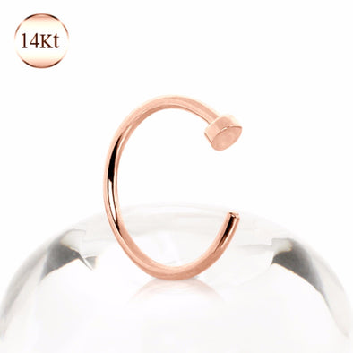 14Kt Rose Gold Nose Hoop Ring-WildKlass Jewelry