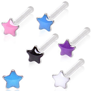 316L Surgical Steel Epoxy Star Stud Nose Ring-WildKlass Jewelry