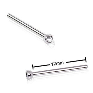 316L Surgical Steel 1/2" Fish Tail Nose Ring with Press Fit CZ-WildKlass Jewelry