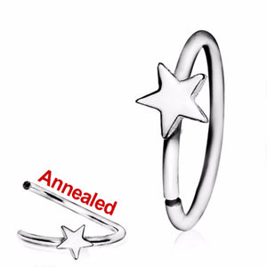 316L Surgical Steel Annealed Star Nose Hoop-WildKlass Jewelry