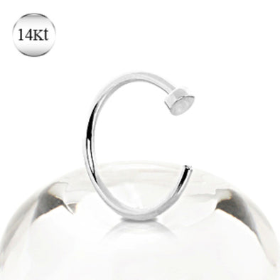 14Kt White Gold Nose Hoop Ring-WildKlass Jewelry