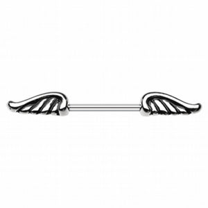 Angel Wing WildKlass Nipple Barbell Ring-WildKlass Jewelry