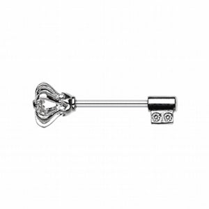 Royal Crown Key WildKlass Nipple Barbell Ring-WildKlass Jewelry