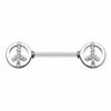 Bling Peace WildKlass Nipple Barbell Ring-WildKlass Jewelry