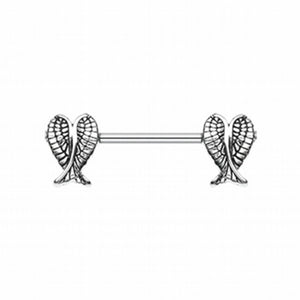 Fallen Angel Wing WildKlass Nipple Barbell Ring-WildKlass Jewelry