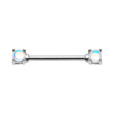 Revo Double Prong Gem WildKlass Nipple Barbell Ring-WildKlass Jewelry