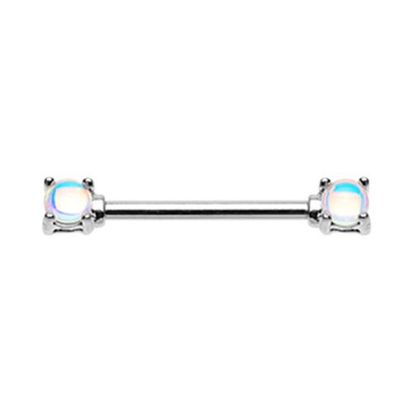 Revo Double Prong Gem WildKlass Nipple Barbell Ring-WildKlass Jewelry