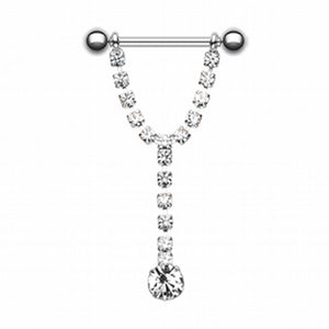 Chandelier Gems Nipple Barbell Ring-WildKlass Jewelry