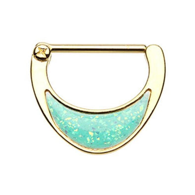 Golden Opal Sparkle Inlay WildKlass Nipple Clicker-WildKlass Jewelry