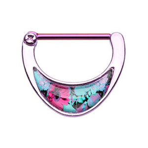 Purple Tropical Inlay WildKlass Nipple Clicker-WildKlass Jewelry