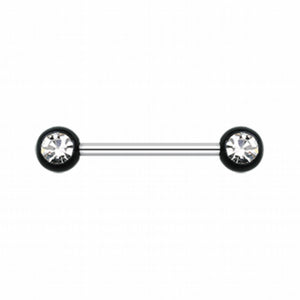 Acrylic Gem Ball WildKlass Nipple Barbell Ring-WildKlass Jewelry