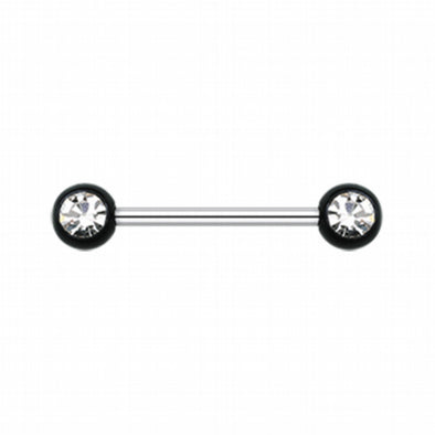 Acrylic Gem Ball WildKlass Nipple Barbell Ring-WildKlass Jewelry