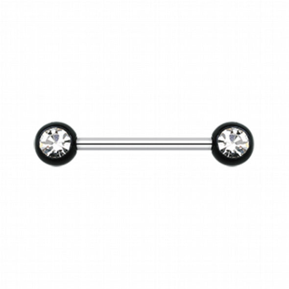 Acrylic Gem Ball WildKlass Nipple Barbell Ring-WildKlass Jewelry